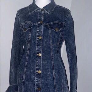 LOGO by Lori Goldstein Dark Blue Denim Jacket